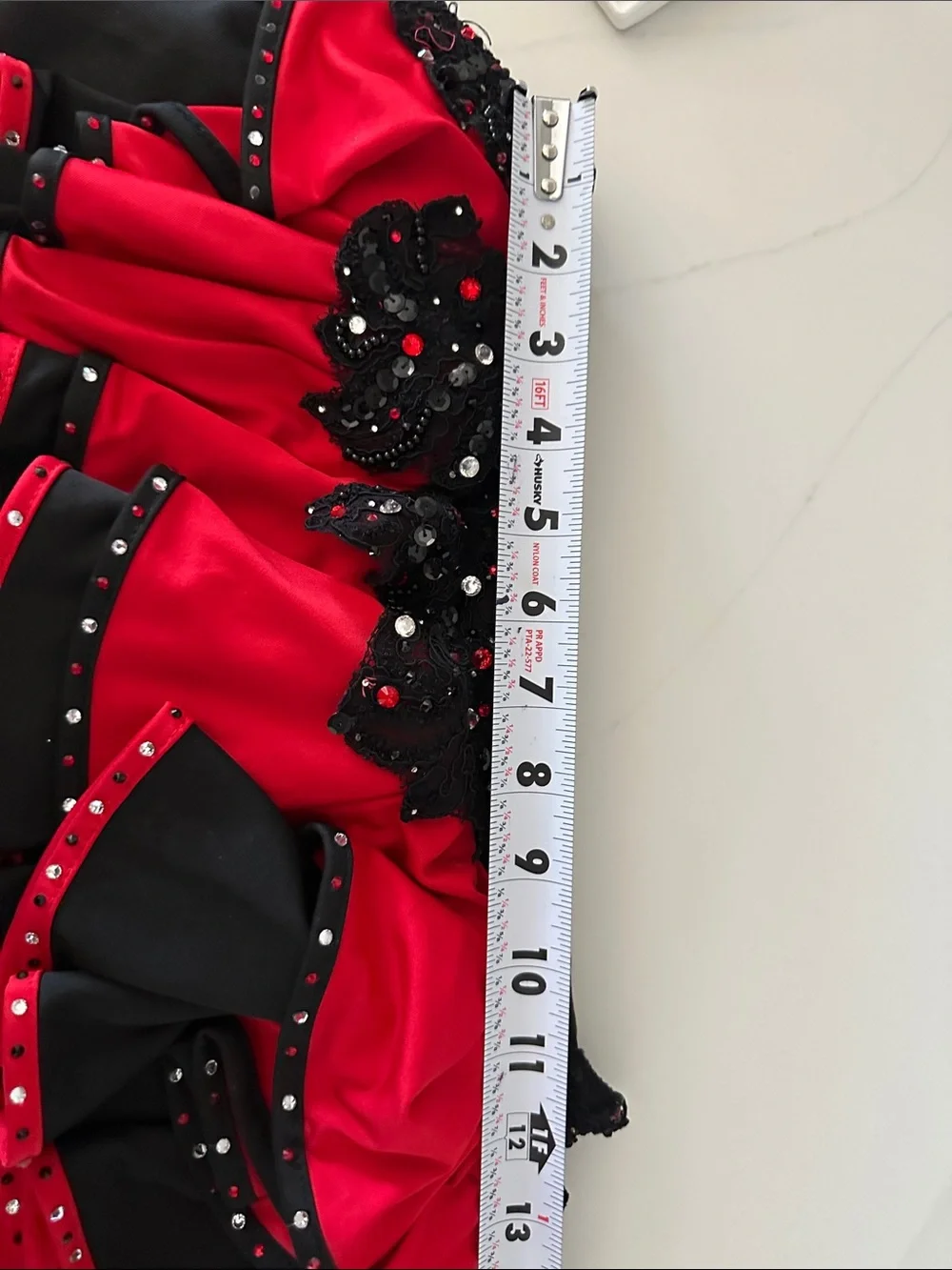 Suprnown Red & Black Sequined Two-Piece Dance /Halloween Costume.